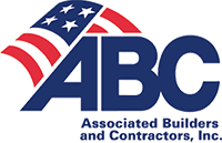 ABC logo with American flag arc, dark blue letters, and text 
