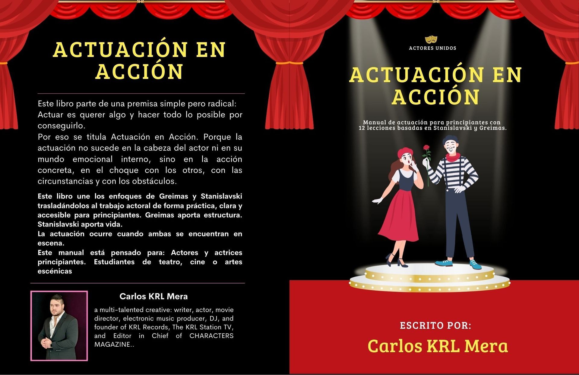 Actuación en Acción: Manual de actuación para principiantes con 12 lecciones basadas en Stanislavski y Greimas. (Spanish Edition)