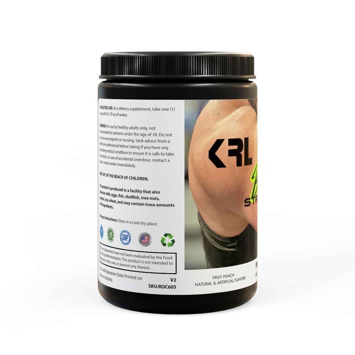 KRL's Beast Strength - Pre-Workout Supplement, Fruit Punch (204g, 7.1oz)