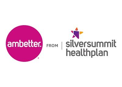 Ambetter logo with a magenta circle, next to 