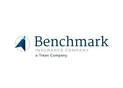Benchmark Insurance Company logo with a blue compass-like icon and dark blue text.