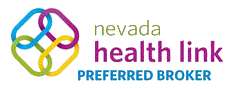 Nevada Health Link logo with interconnected colorful shapes and text.
