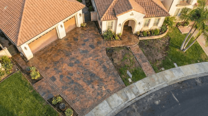 Professional concrete contractor creates decorative concrete walkway in fairfield, oh