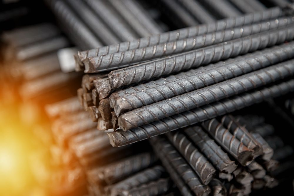 A pile of concrete rebar.