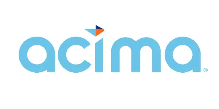 A close up of the acima logo on a white background
