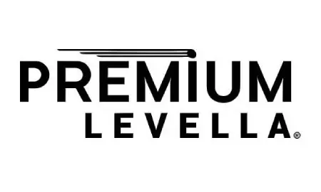 A black and white logo for premium levela.