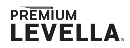 A black and white logo for premium levela.