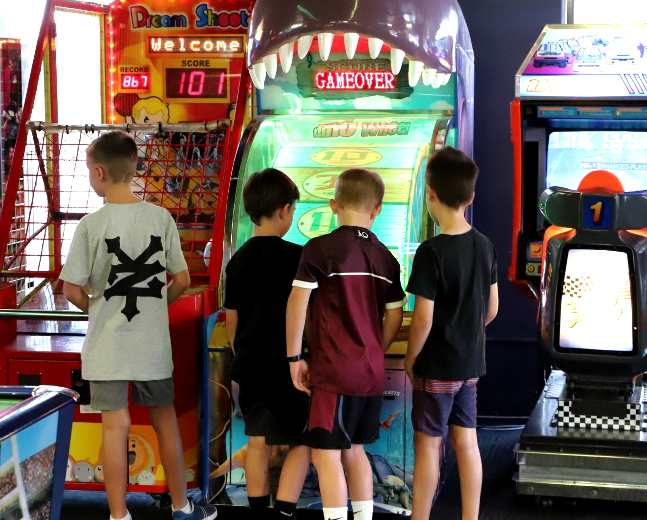 Youths playing arcades