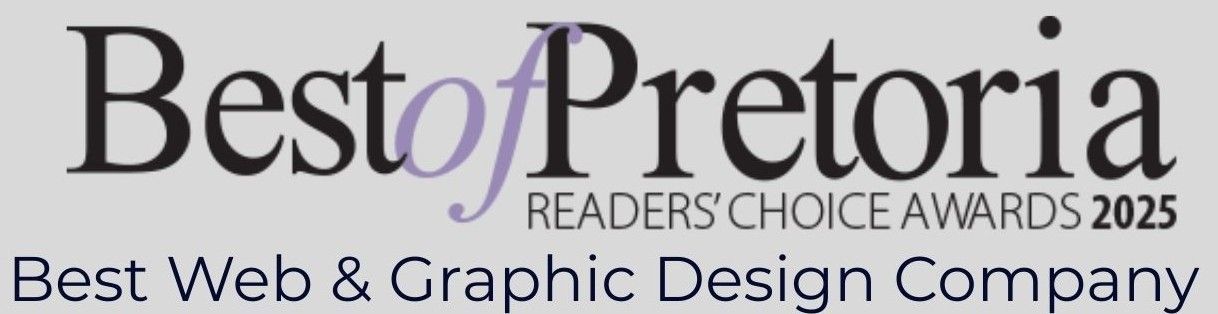 Best of Pretoria logo, Readers' Choice Awards 2025, Best Web & Graphic Design Company.Pivot2Connect.