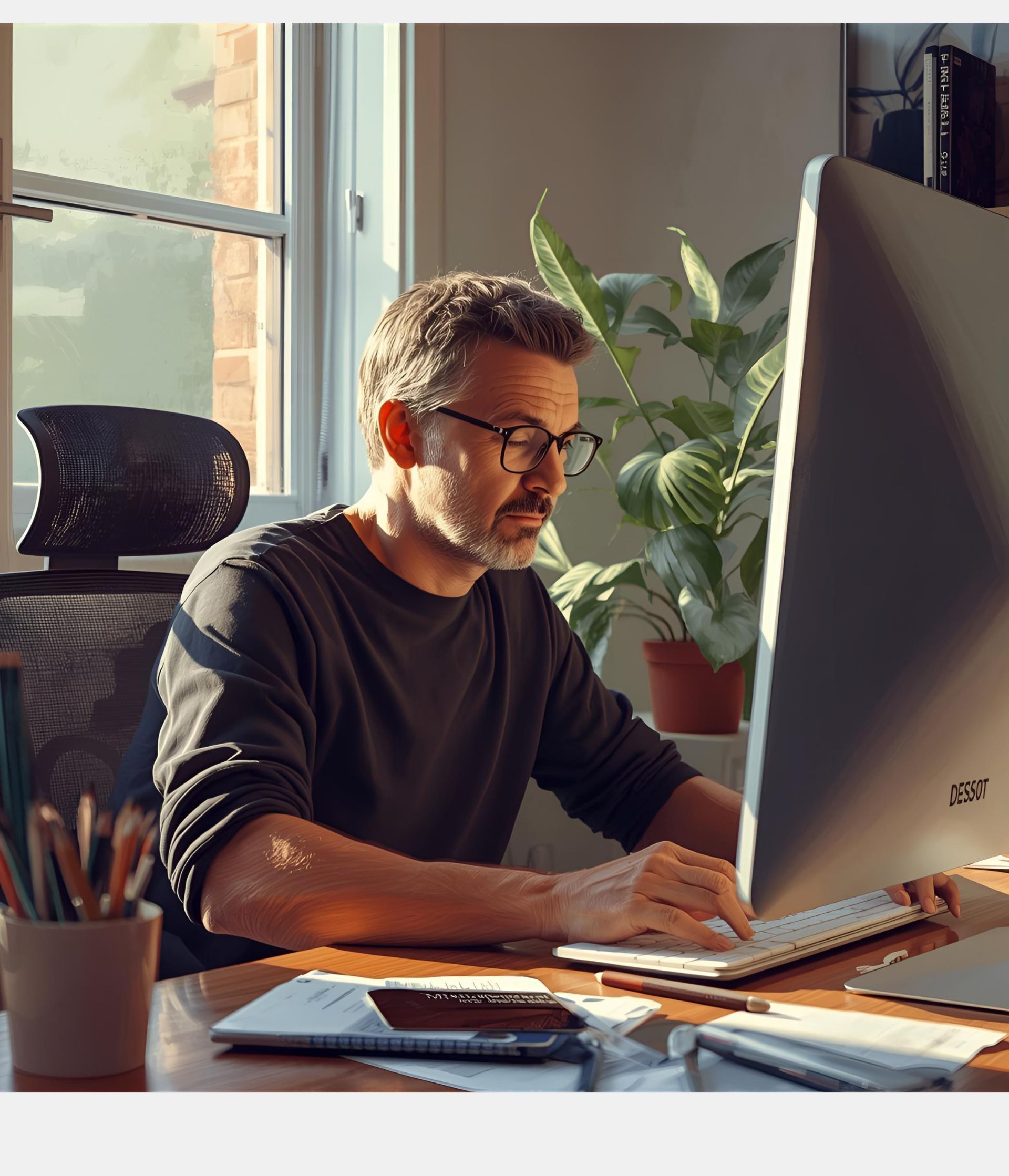 Website designer at Pivot2Connect in Pretoria working on a website.