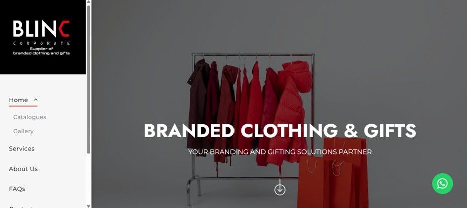 Pivot2Connect designed the website for BlinC Corporate branded clothing and gifts in Pretoria.