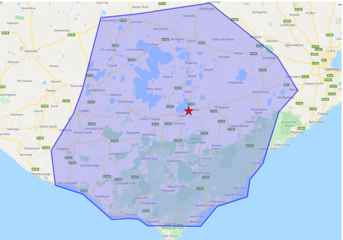 Map — Colac, VIC — Colac Trees
