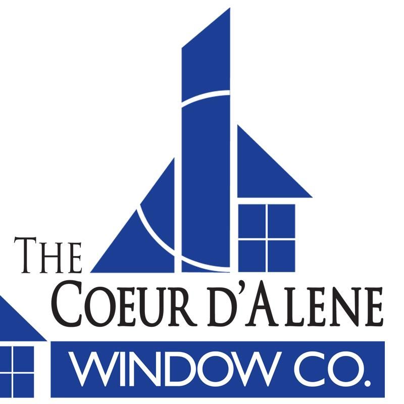 Logo for The Coeur d'Alene Window Co. features a blue abstract building with the company name below.