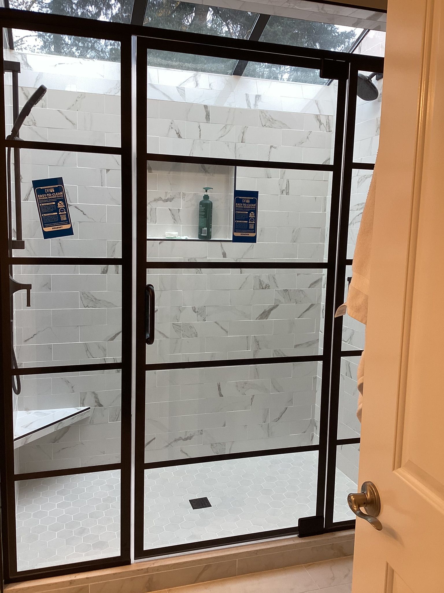 Glass shower sliding door