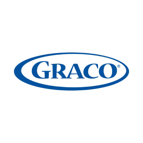 The logo for graco is a blue oval on a white background.