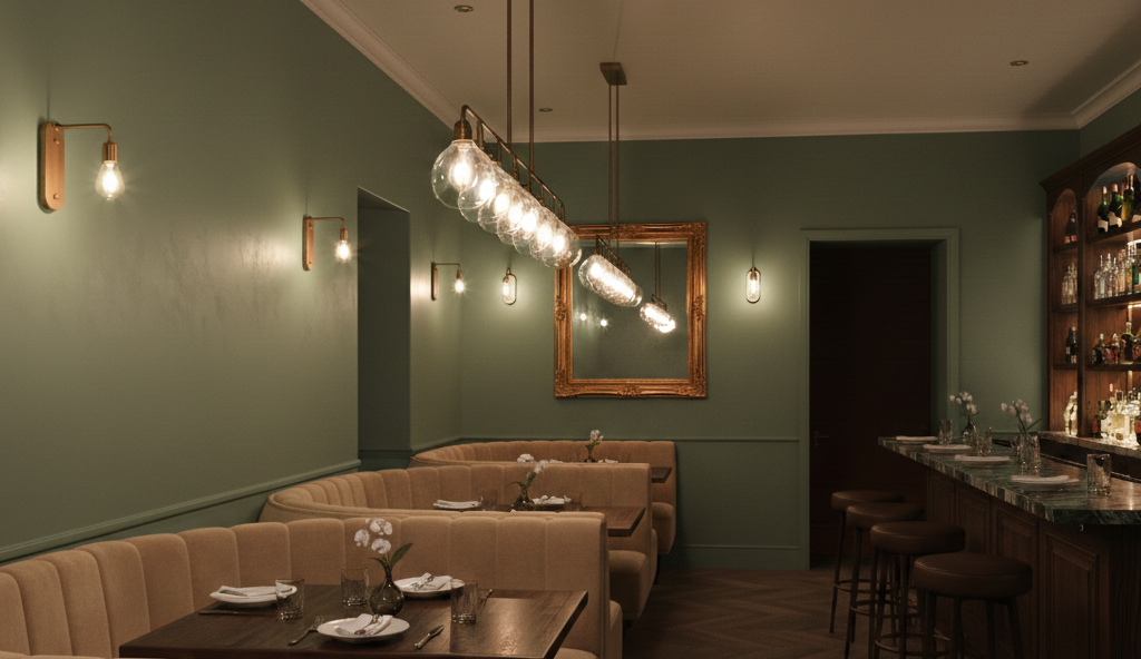 Side of a two story home with blue siding showing paint wear, indicating the need for a repaint. Tarp and ladder on the floor.