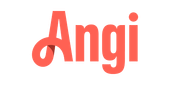 The word angi is written in red on a white background.