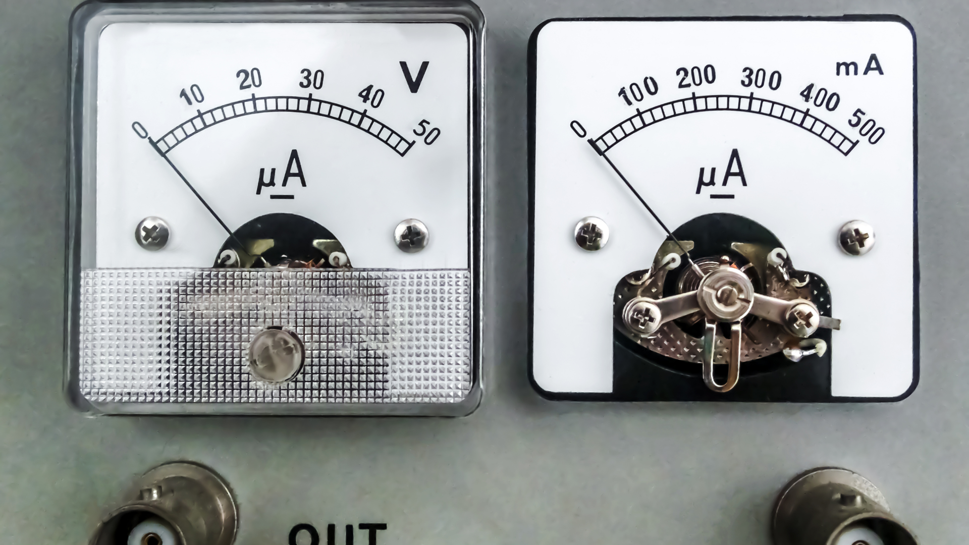 Two meters with the letters ma on them