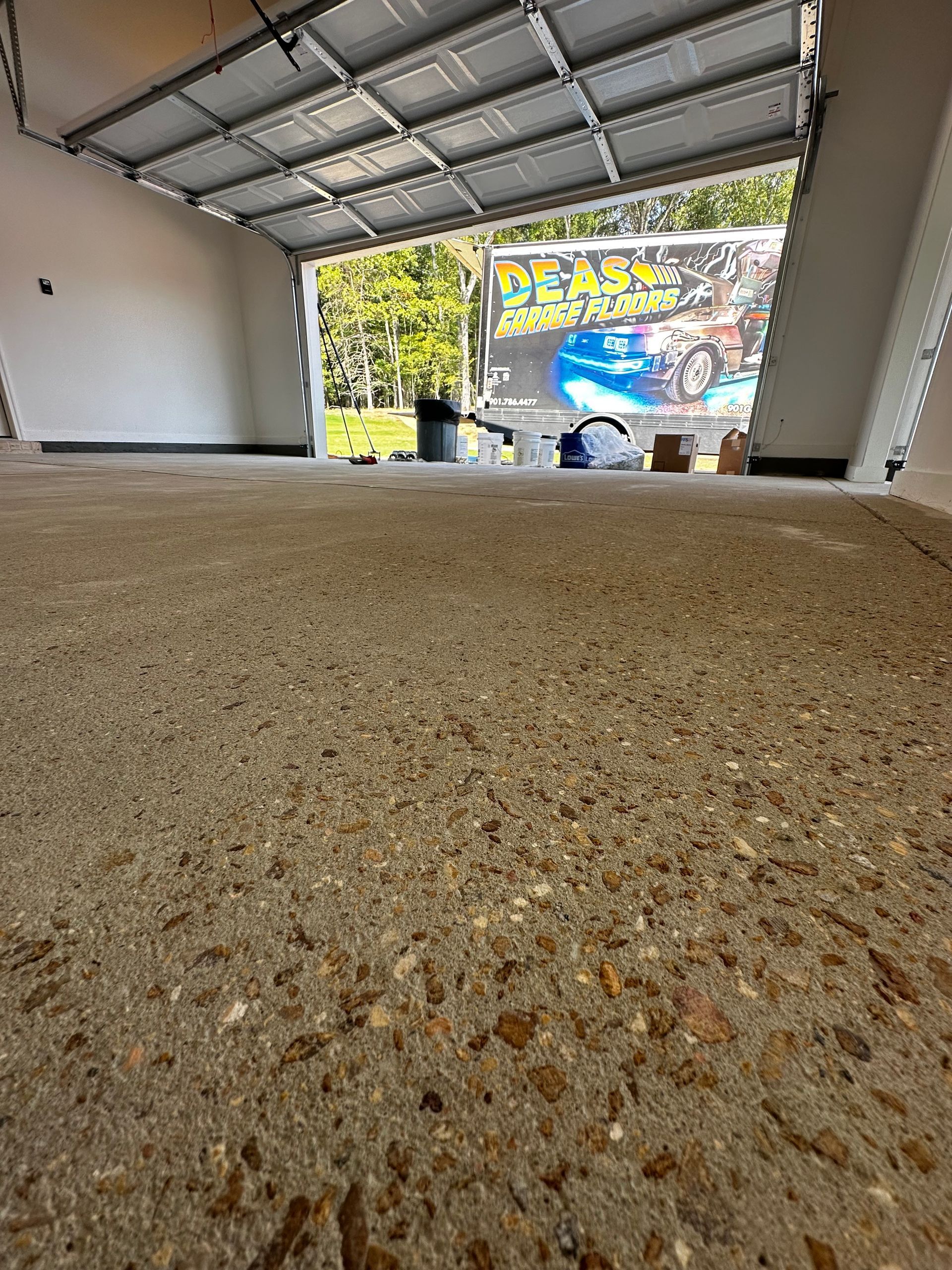 Before Polyurea Epoxy Garage Floor Coating