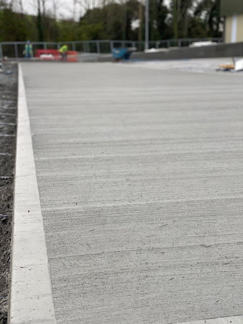 A new concrete floor in an outdoor space
