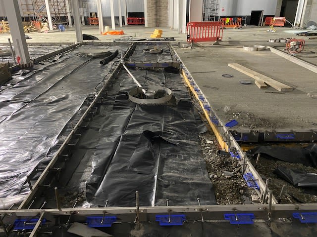 Screed framework being set