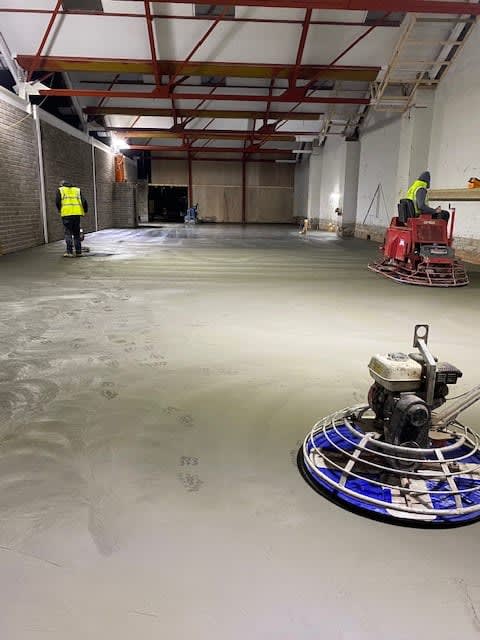 Concrete floor before polishing