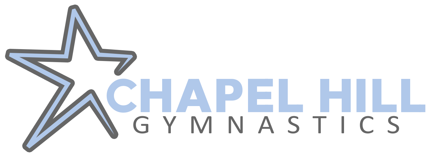 The logo for chapel hill gymnastics has a star on it.