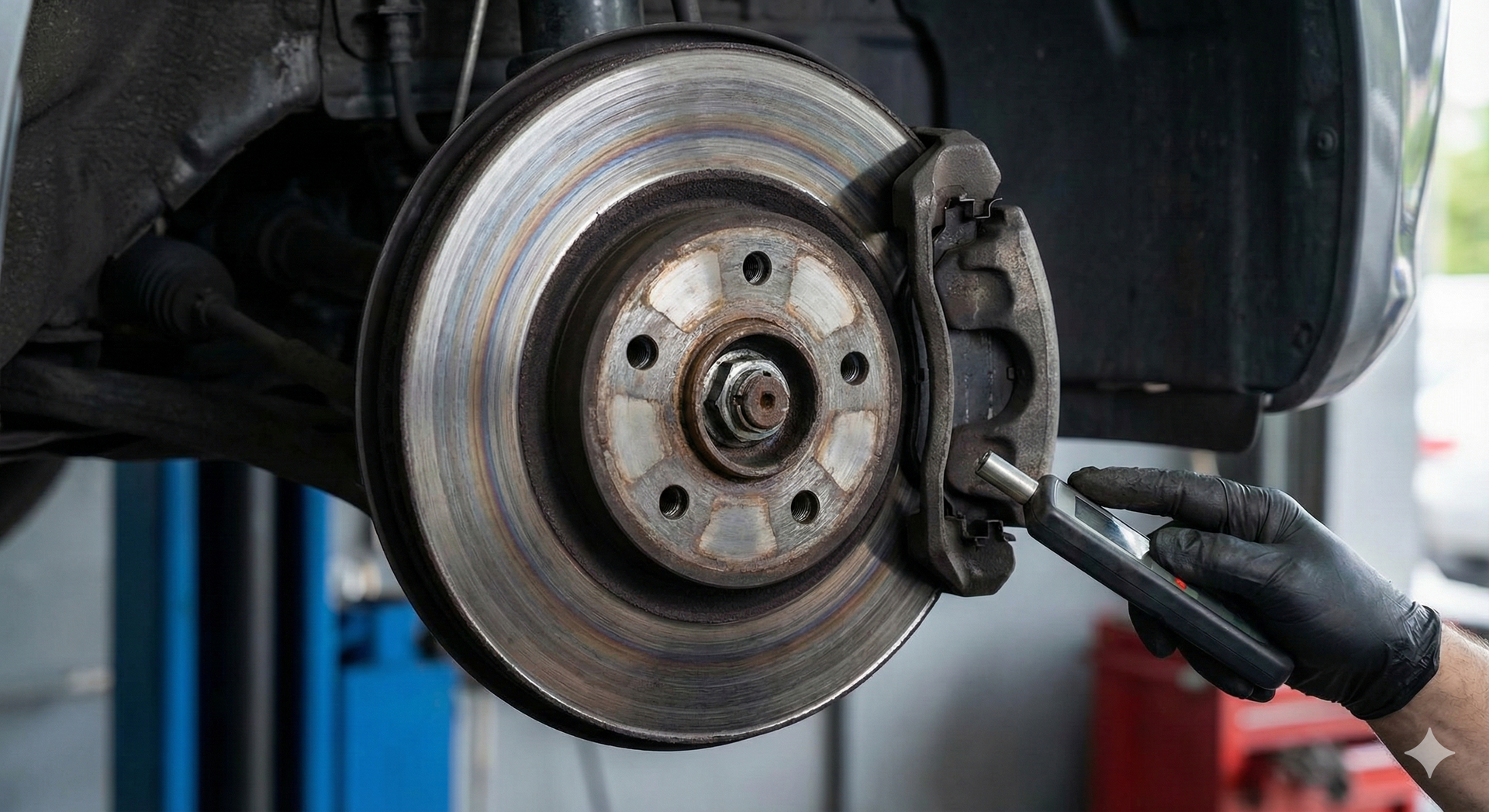 technician diagnosing brake squeal