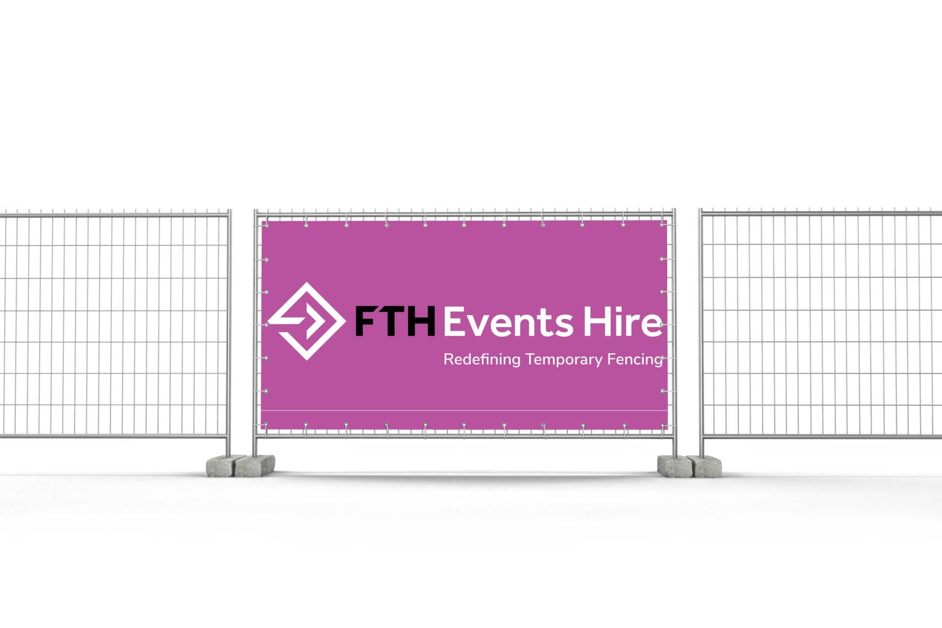 A fence with a sign on it that says fth events hire.