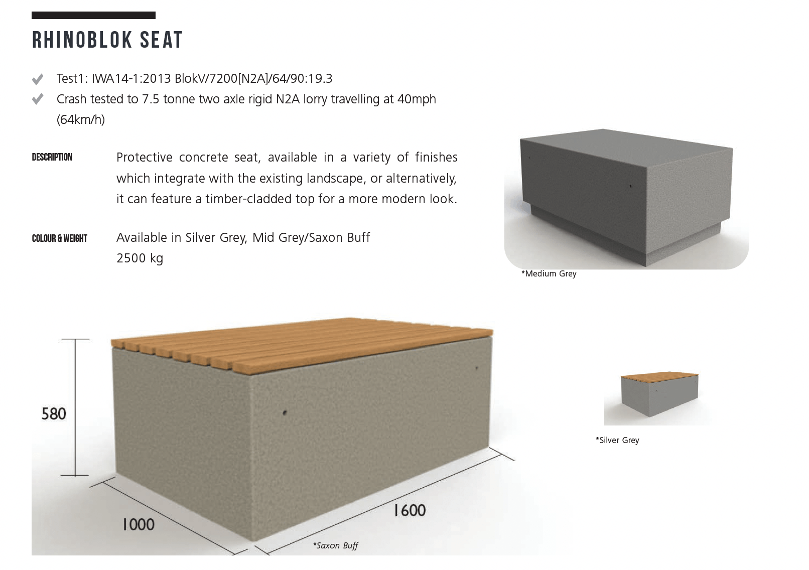 Bollard Bench that can stop a 7.5 ton truck