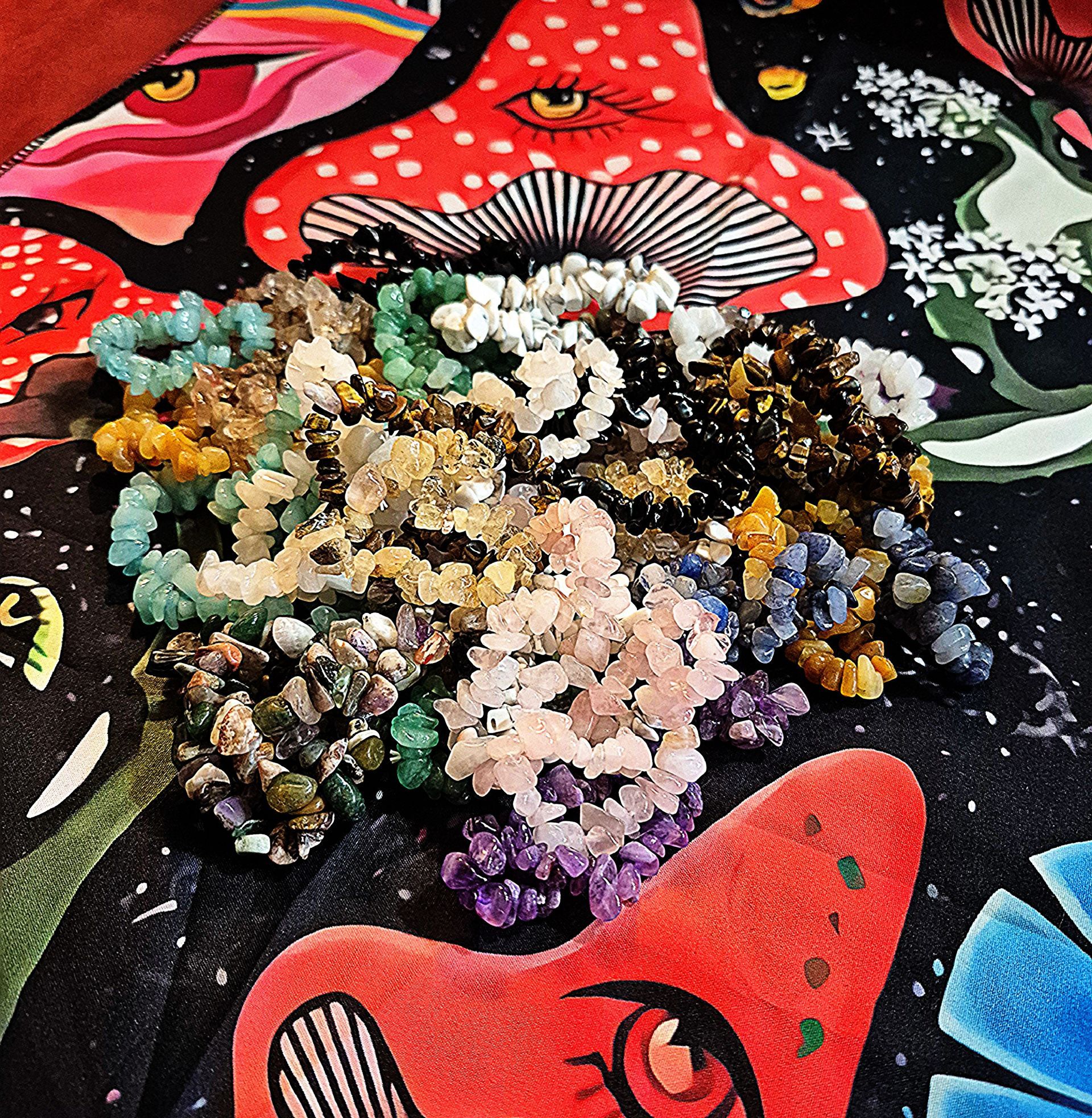 Chipped Crystal Bead Bracelet