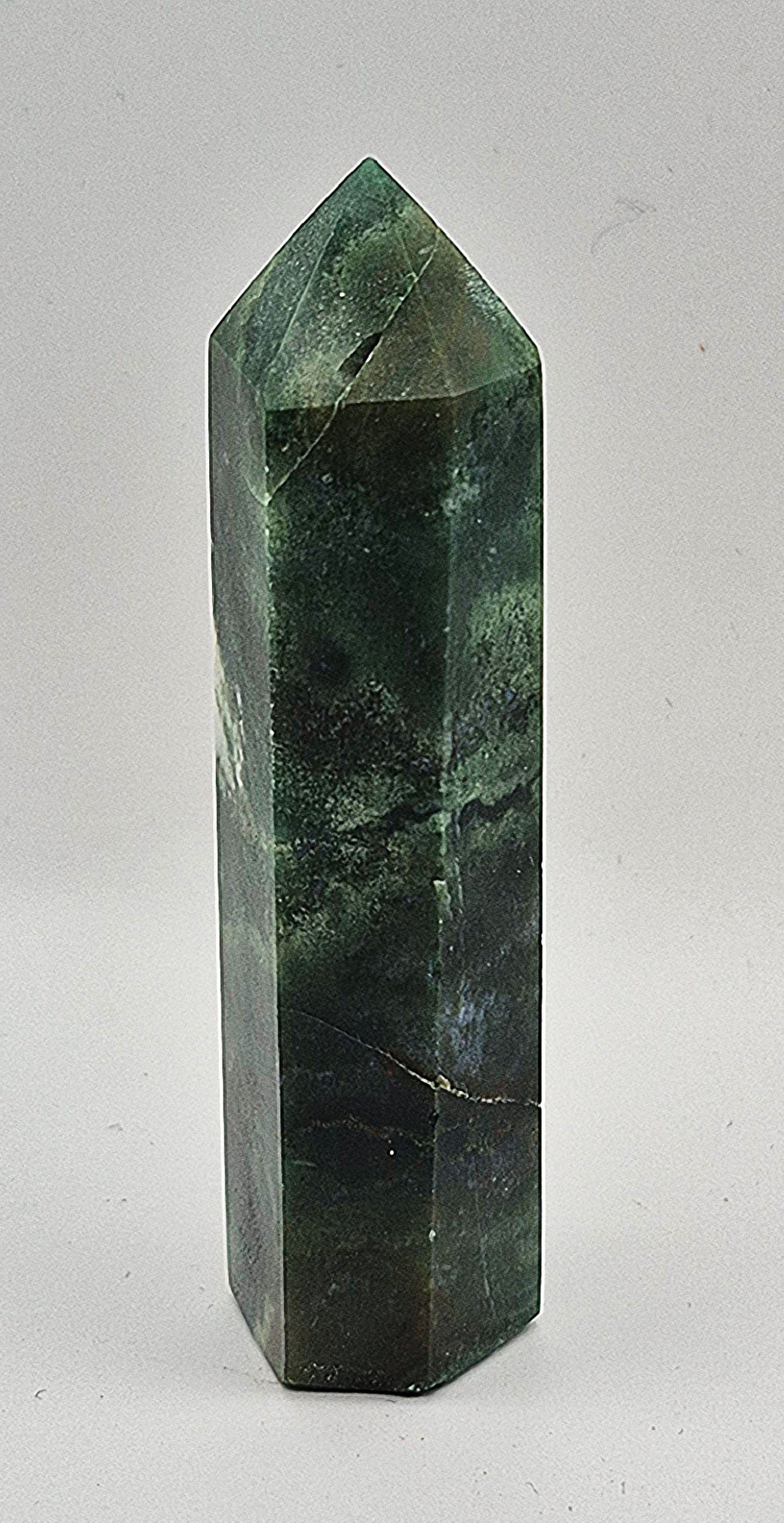 Moss Agate Crystal Tower