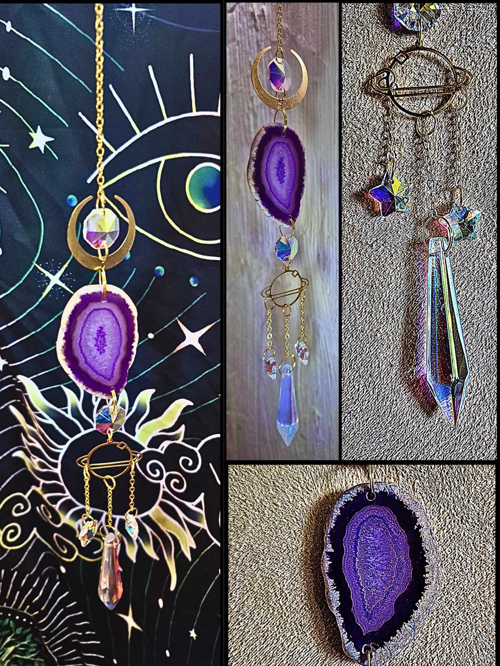 Purple Agate Slice Suncatcher