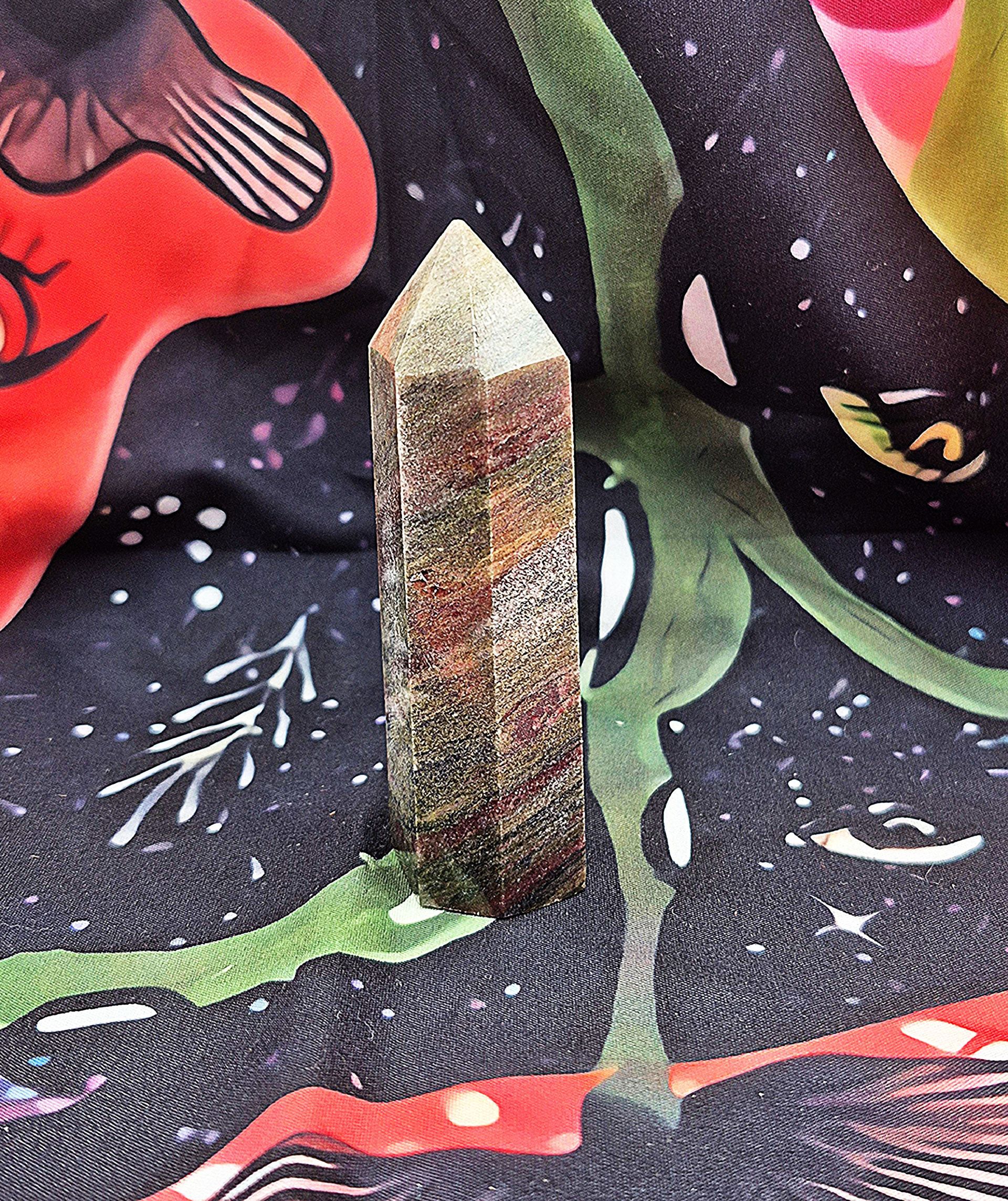 Stripe Ocean Jasper Crystal Tower