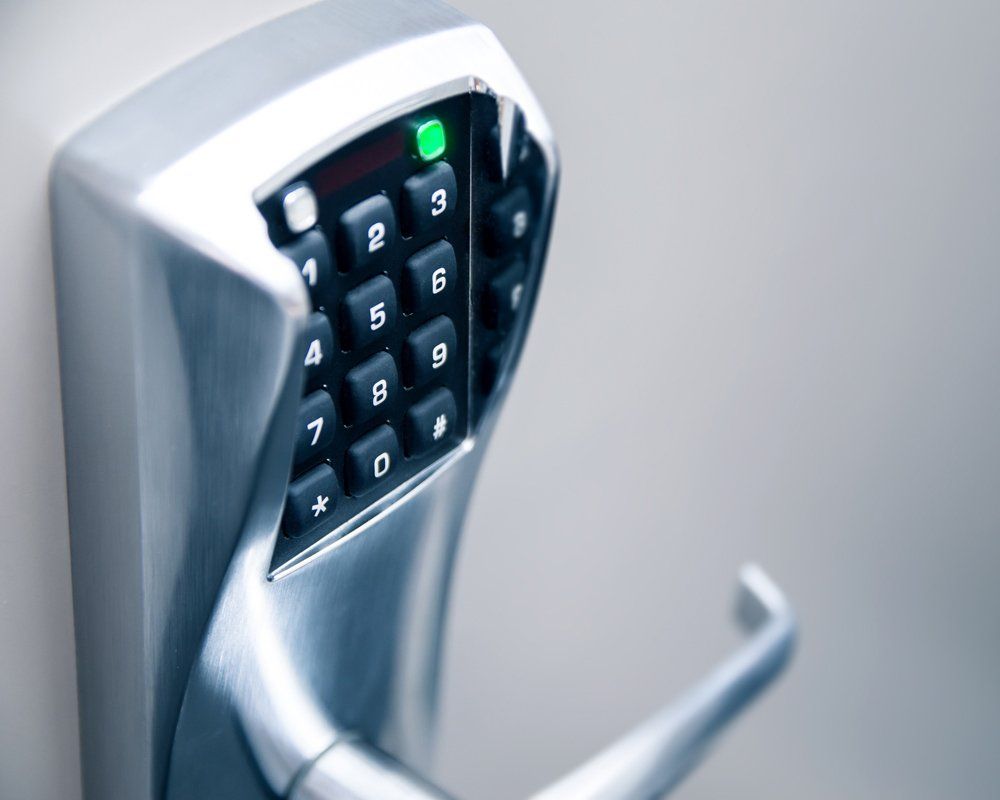 Door Handle with Modern Electronic Combination Lock — Fort Collins, CO — Save Mor Self Storage