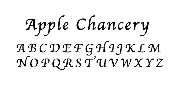 Custom engraving, option - Apple Chancery font.