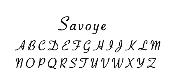 Custom engraving, option - Savoye font.