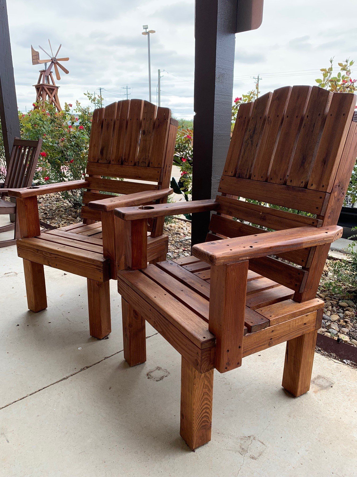 Wooden outdoor chairs