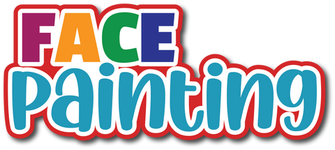 A colorful logo for face painting on a white background.