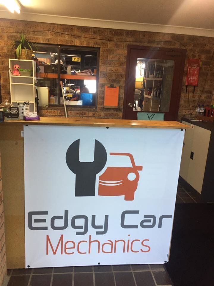 A Sign that Says Edgy car Mechanics on it — Edgy Car Mechanics in Edgeworth, NSW