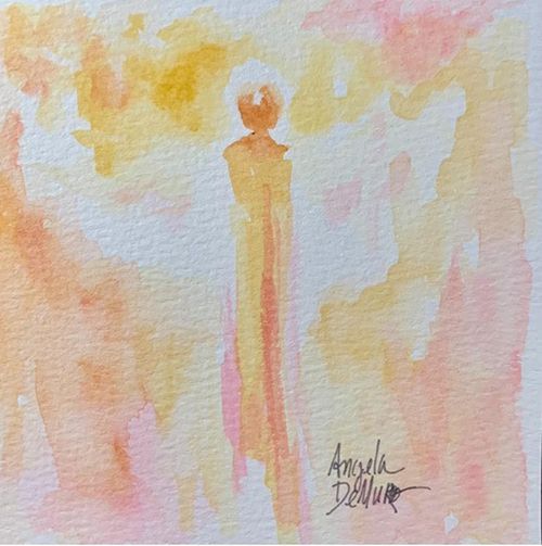 a watercolor painting of an angel by Angie Demuro