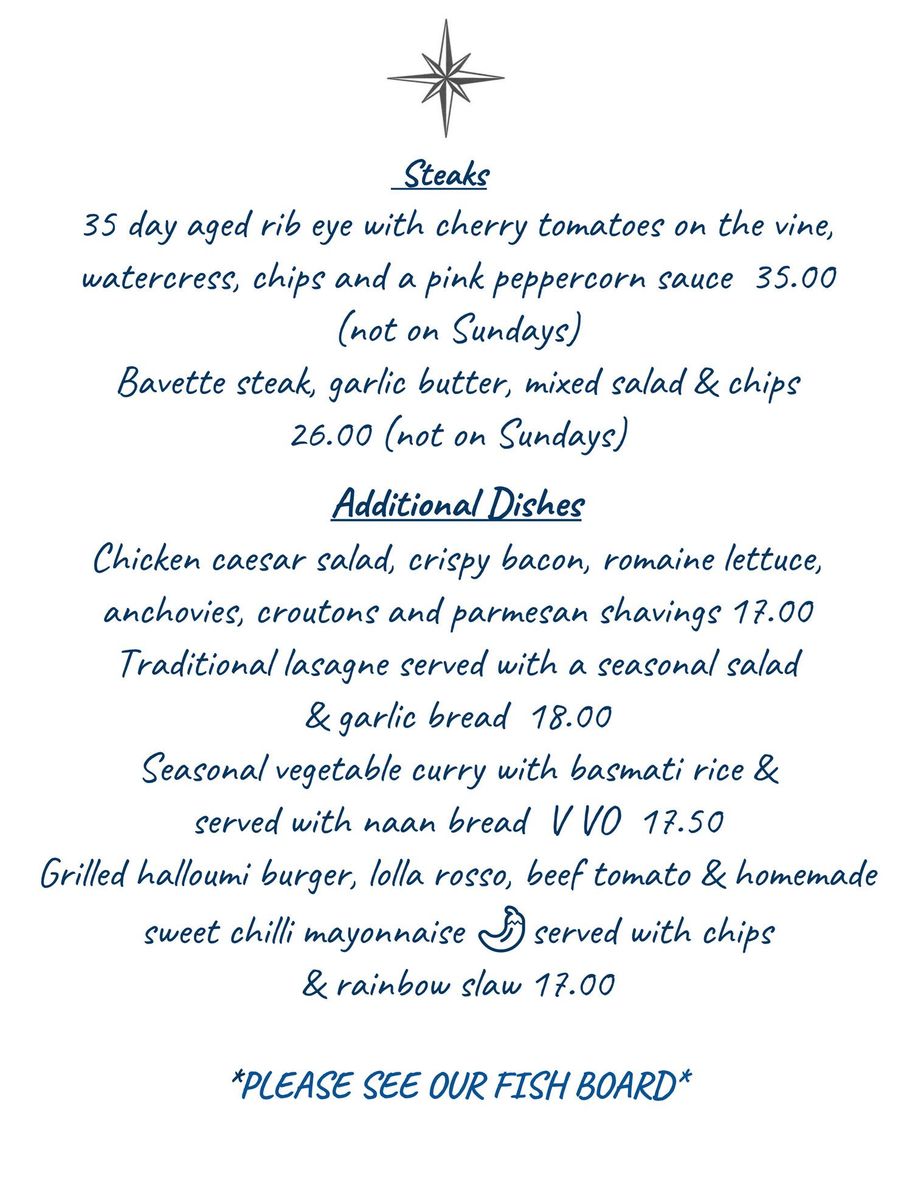 The Star Inn Old Heathfied - Menu