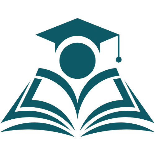 Teal graduate with mortarboard above open book.