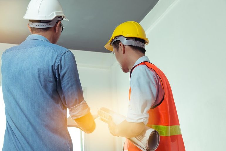 men wearing a safety helmet