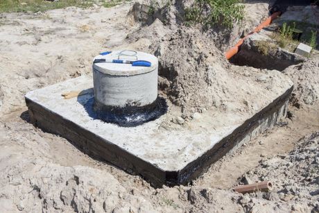 a concrete septic tank