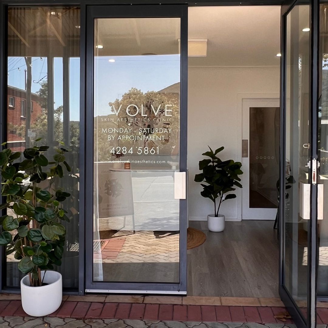 Front door of Evolve Skin Aesthetics Clinic Wollongong
