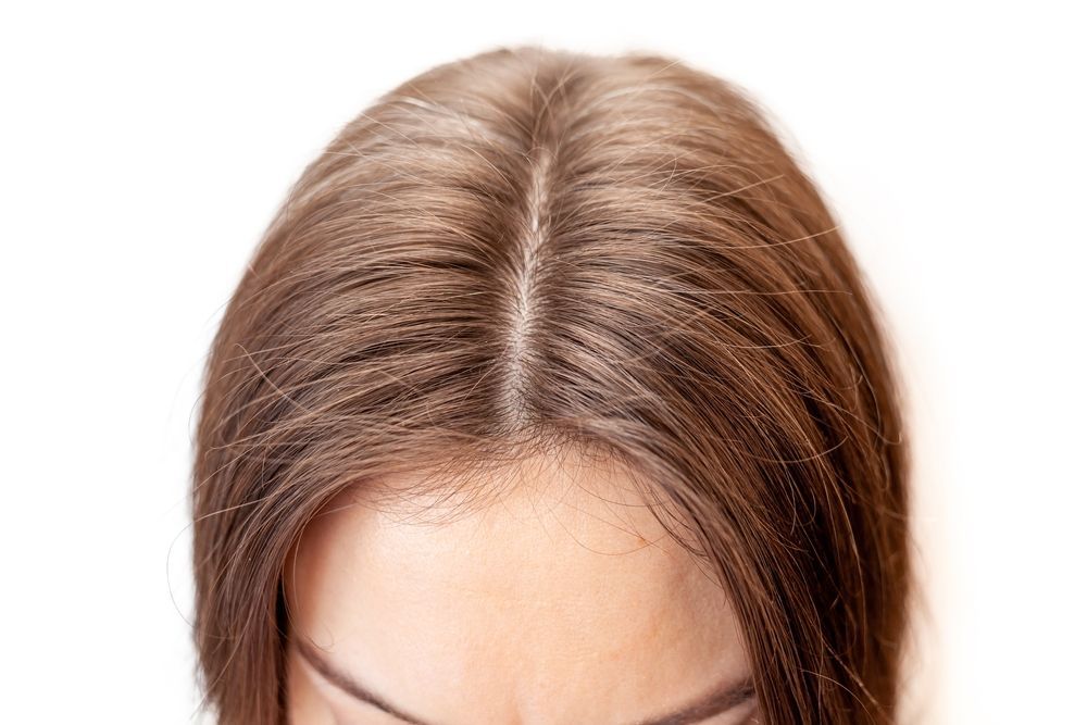 Close up of womans brown hair
