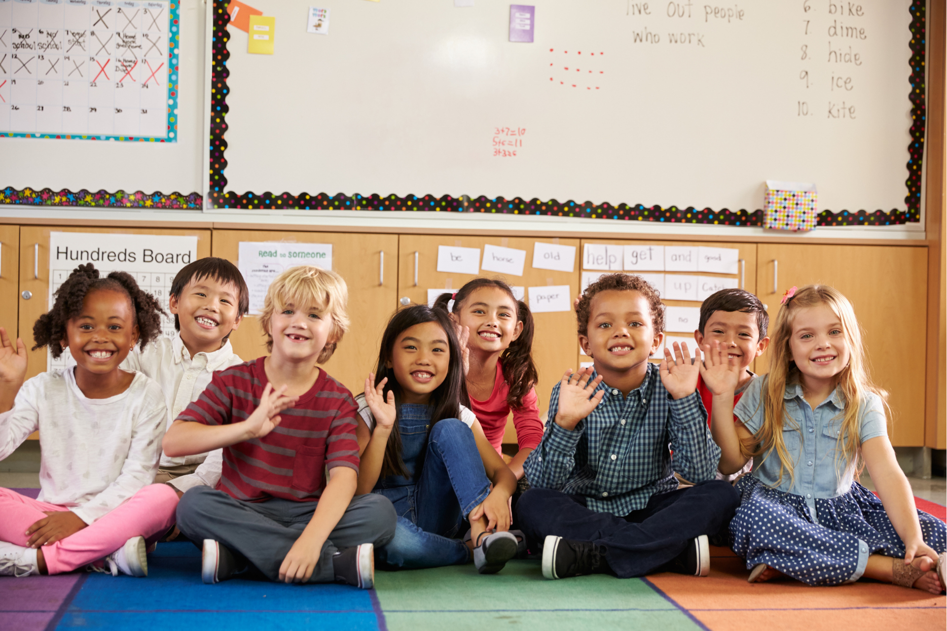 A group of children feeling and looking their best after they got their pediatric check-up for school.