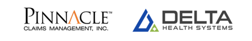 A logo for pinnacle claims management inc. and delta health systems