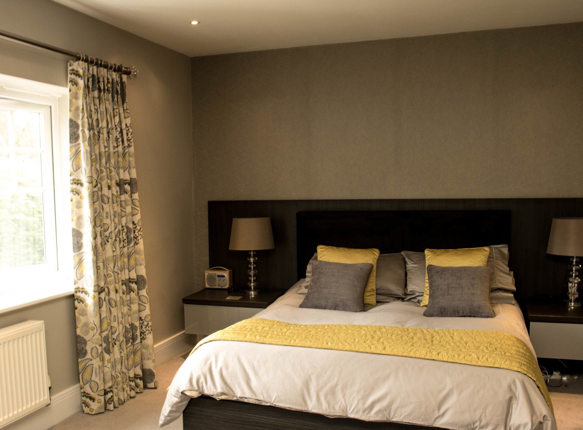 Hand pleated bedroom curtains